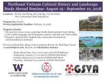 Northeast Vietnam Cultural History and Landscape Study Abroad Seminar: August 19 - September 10, 2018
