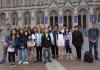 middle school students in front of Suzzallo library